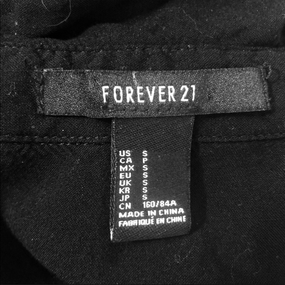 Forever 21 black fit & flare shirt mini dress Small - Picture 6 of 6